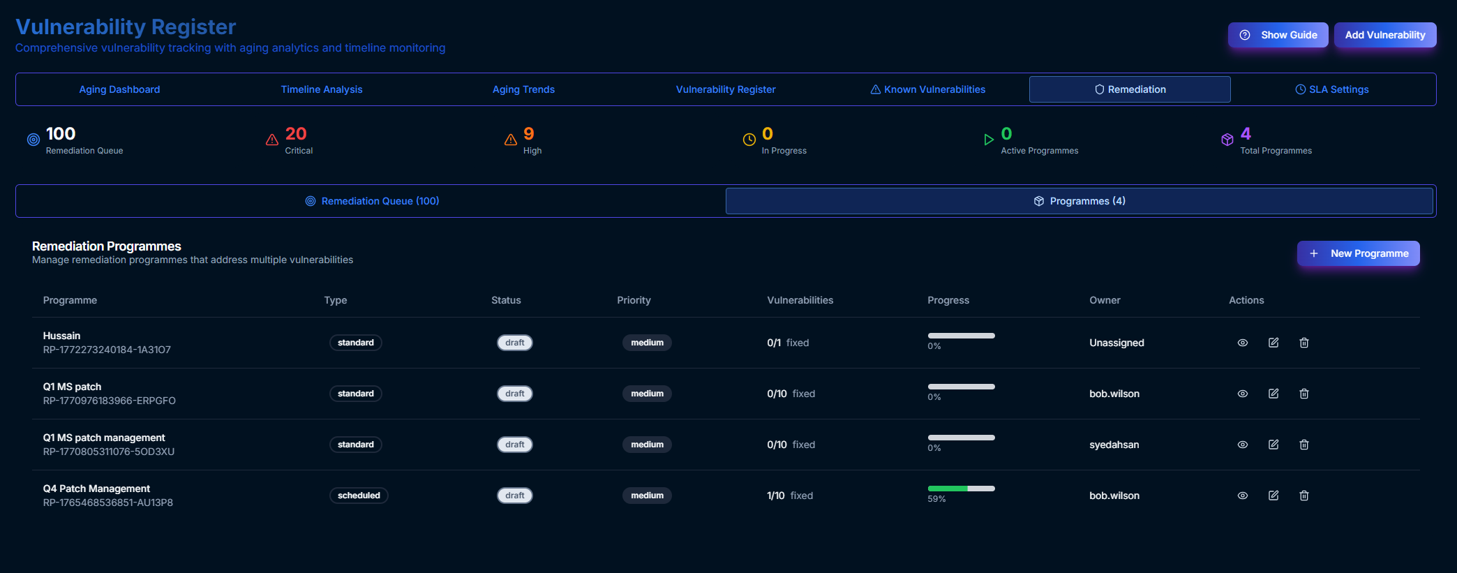 Focused Remediation module interface